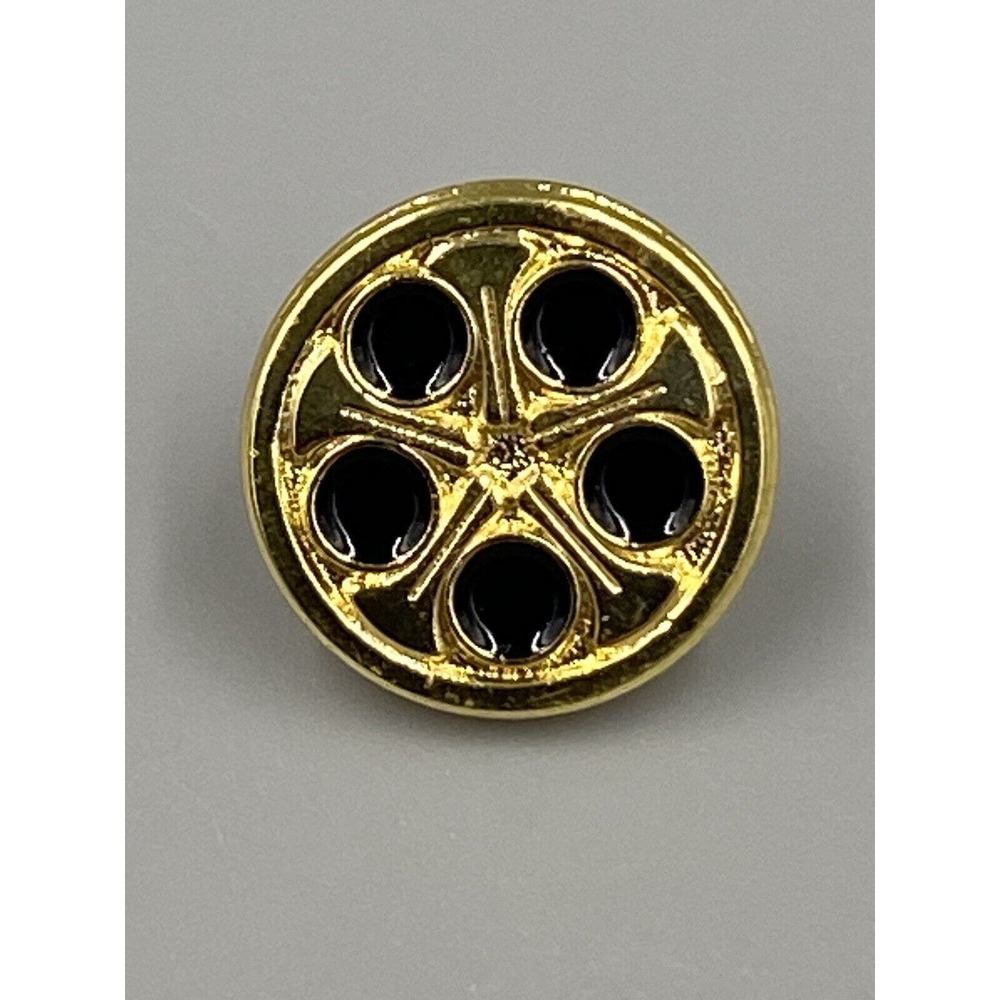 Gold Colored Circle‎ W/ 5 Mini Circles Inside Lapel Hat Pin